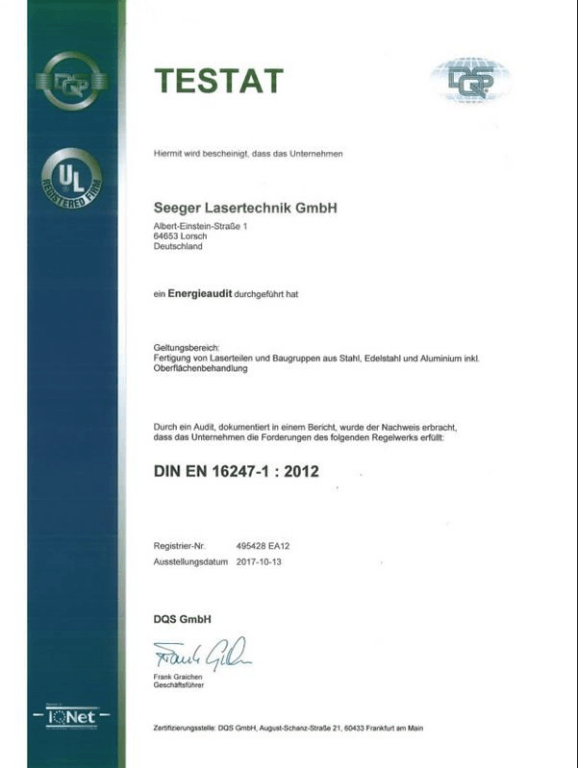 Testat Energieaudit